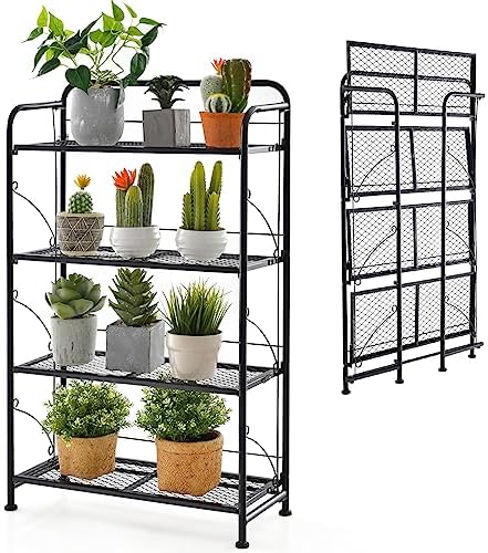 Portafiori Alto 4 Gradini In Metallo Per Piante Erette - Foto 3