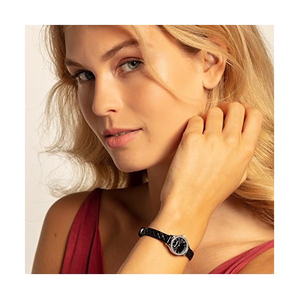 THOMAS SABO Damen Damenuhr Rebel at Heart Miniature Edelstahl; Leder Schwarzes Lederarmband WA0329-203-203 – Bild 3
