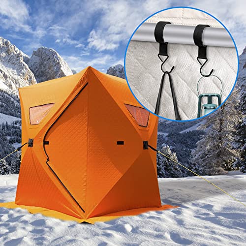 12Pcs Ice Fishing Shelter Coat Hooks, Heavy Duty Ice Fishing Shelters Hooks Accessory Hanger For Ice Fishing Tent, Outdoor Camping, Hunting Blinds, Hanging Storage Fishing&Hunting Accessories #TOP5