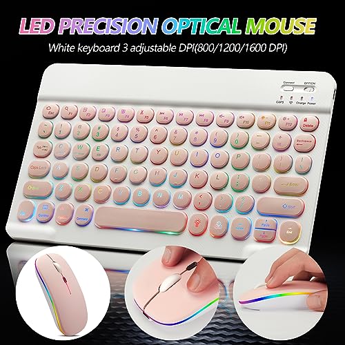 Guiheng Ultra-Slim Bluetooth Keyboard And Mouse Portable Mini Wireless Keyboard Rechargeable 7-Color Backlit For Apple Ipad Iphone Samsung Tablet Iphone Smartphone Ios Android Windows thumb #5