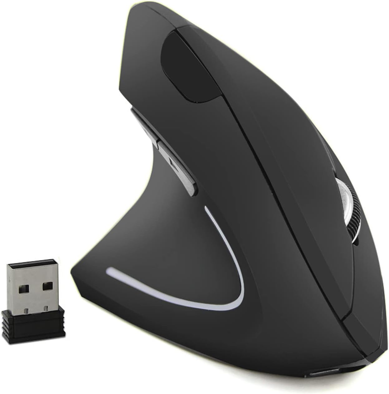 Left-Handed Mouse, Rechargeable 2.4G Wireless Ergonomic Vertical Mice with USB Receiver, 6 Buttons Optical Vertical Cordless Mice for Laptop Computer PC Desktop Computer Notebook,for Lefty Hands