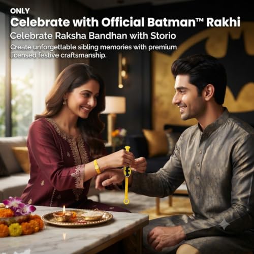 Image of Storio Batman Silicone Band Rakhi | Officially Licensed | Rakhi for Boys, Bhaiya, Bhai | Raksha Bandhan Gift