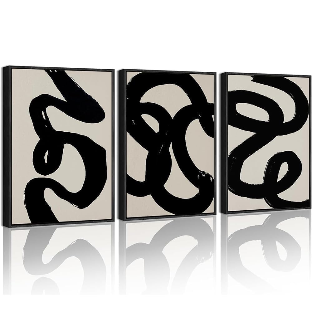 PHOPAGO Black Abstract Wall Art Ink Wash