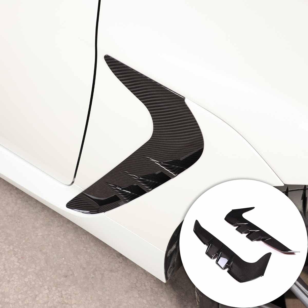 CHEAYAR Car Front Fender Side Air Flow Fender Vent Cover Trim Compatible for Subaru BRZ Scion FR-S Toyota GT86 Fender Side Vents Mesh ABS Sticker Hole Shark Grille 2022 Year (Carbon Fiber Style)