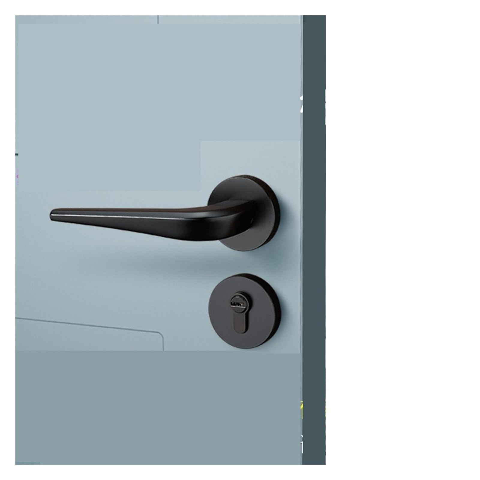 Cerradura para puertas interiores de aluminio negro, robustez prémium para madera maciza