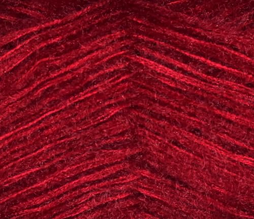 Image of M.G ENTERPRISE Knitting Wool Yarn, Soft Fancy Feather Wool Deep Rose 100 GMS Best Used with Knitting Needles, Soft Fancy Wool-YE Art-HFF