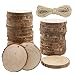 CEWOR 68pcs 1.6"-2" Unfinished Predrilled Natural Wood Slices with Holes Craft Wood and 33Ft Jute Twine