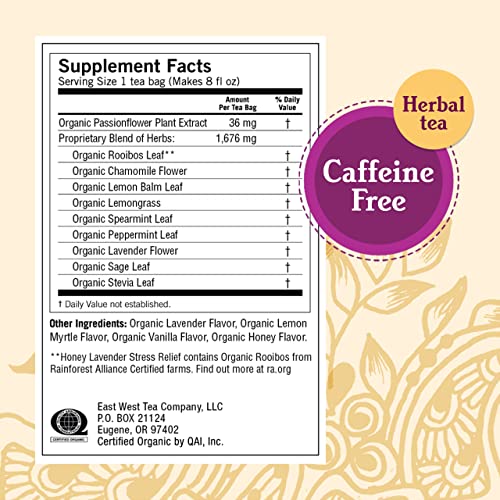 Yogi Tea Honey Lavender Stress Relief Tea - 16 Tea Bags per Pack (6 Packs) - Organic Chamomile Lavender Tea - Includes Lemon Balm, Lemongrass, Spearmint Leaf, Peppermint Leaf, Honey Flavor & More - Image 4