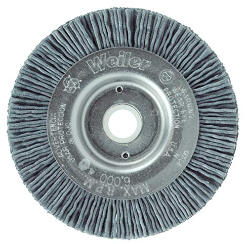Image of Weiler 31094 Narrow Face Nylox Wheel, 3 inch, 0.40 /120SC Crimped Fill, 1 /2 inch-3 /8 inch Arbor Hole, Made in the USA (Pack of 2)