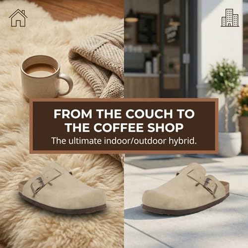 Image of EMMA NEW YORK Womens Clogs Mules Slip-On for Women with Arch Support Cork Footbed Potato Shoes