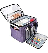 HATINXIA Knitting Bag Large Capacity - Yarn Storage Organizer With Multiple Compartments Alpaca Design