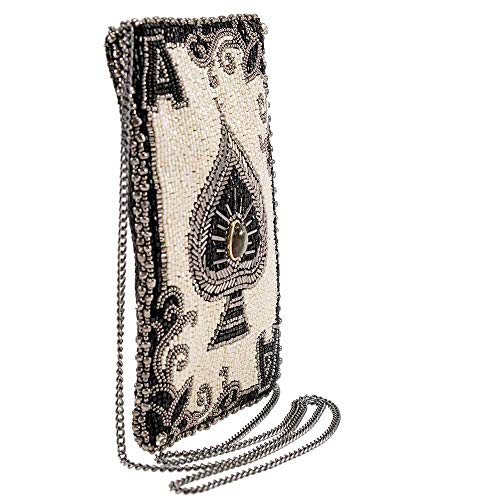 Mary Frances You're Aces Womens Crossbody Phone Bag, Ivory #TOP2