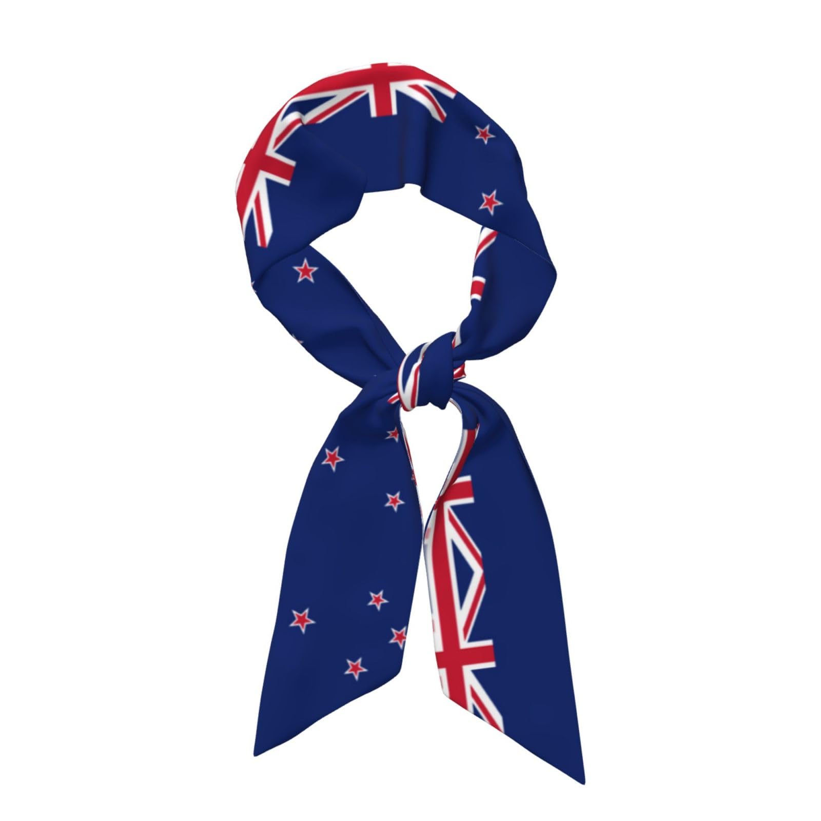 Rrxnbcgg Women's Black New Zealand Flag Printed Silk Scarf, Soft And Shiny, Versatile And Stylish.