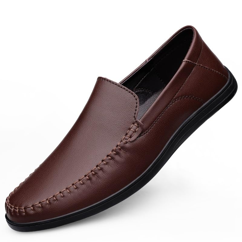 Men's Loafers Shoes Round Toe Solid Color Vegan Leather Loafer Shoes Lightweight Comfortable Resistant Classic Slip On3