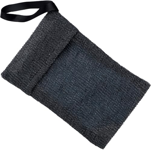 Image of HINZIC Pocket Exfoliating Soap Bag for Soap Bar, Mesh Soaps Saver, Body Scrubber Foaming Pouch, Gray Sponge Exfoliator for Shower, Bath