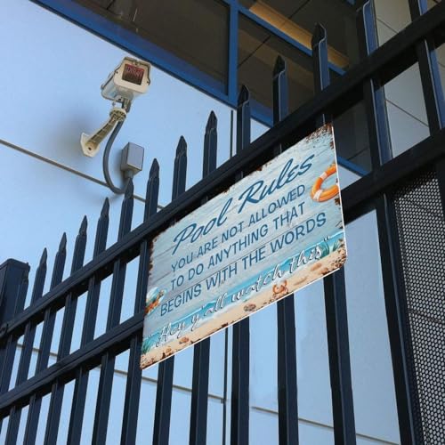 Cartel metálico divertido para piscina 12x8 pulgadas miniatura 6