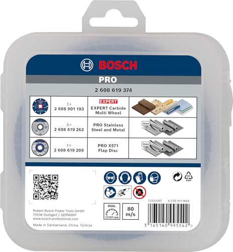 Bosch Accessories 5tlg. X-LOCK Trennscheiben Schleifscheiben Set (Edelstahl, Metall, Ø 125 mm, Zubehör Winkelschleifer)