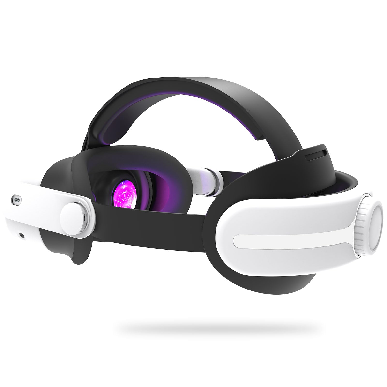MLemonVR Comfortable Headset VR Accessory for Oculus/Meta Quest 3S and Quest 3, Non-Battery, Dual Knob Adjustable Elite Strap, Lightweight & Breathable, Reduces Fatigue, Support & Balance(White)