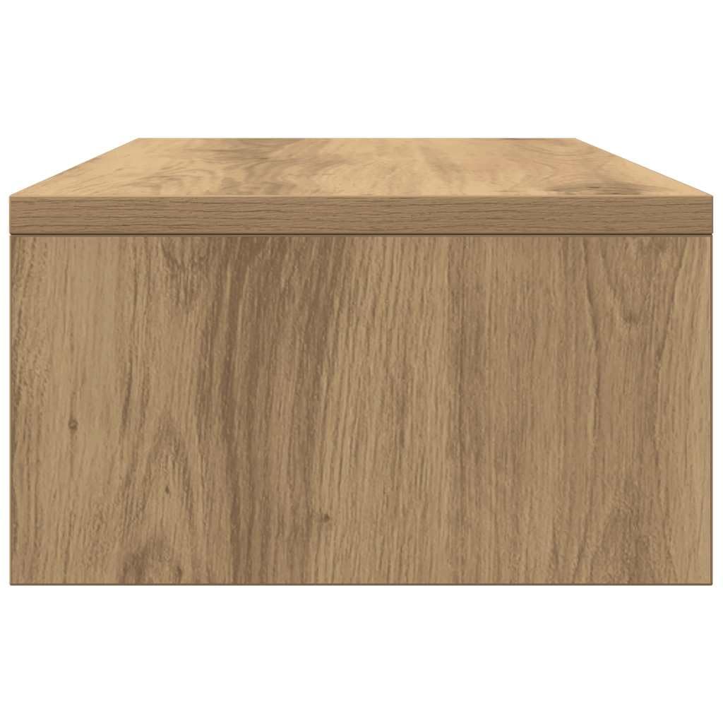 Soporte para monitor con cajones, madera de aliso, 50 x 27 x 15