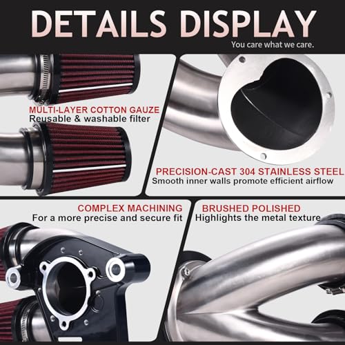Filtre d'admission noir compatible Harley Touring 2017-2022 et Softail custom - 4