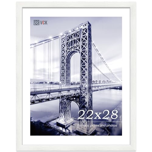 Image of VCK 22x28 Frame, White Wood Poster Frame for Wall Display, 1 Pack