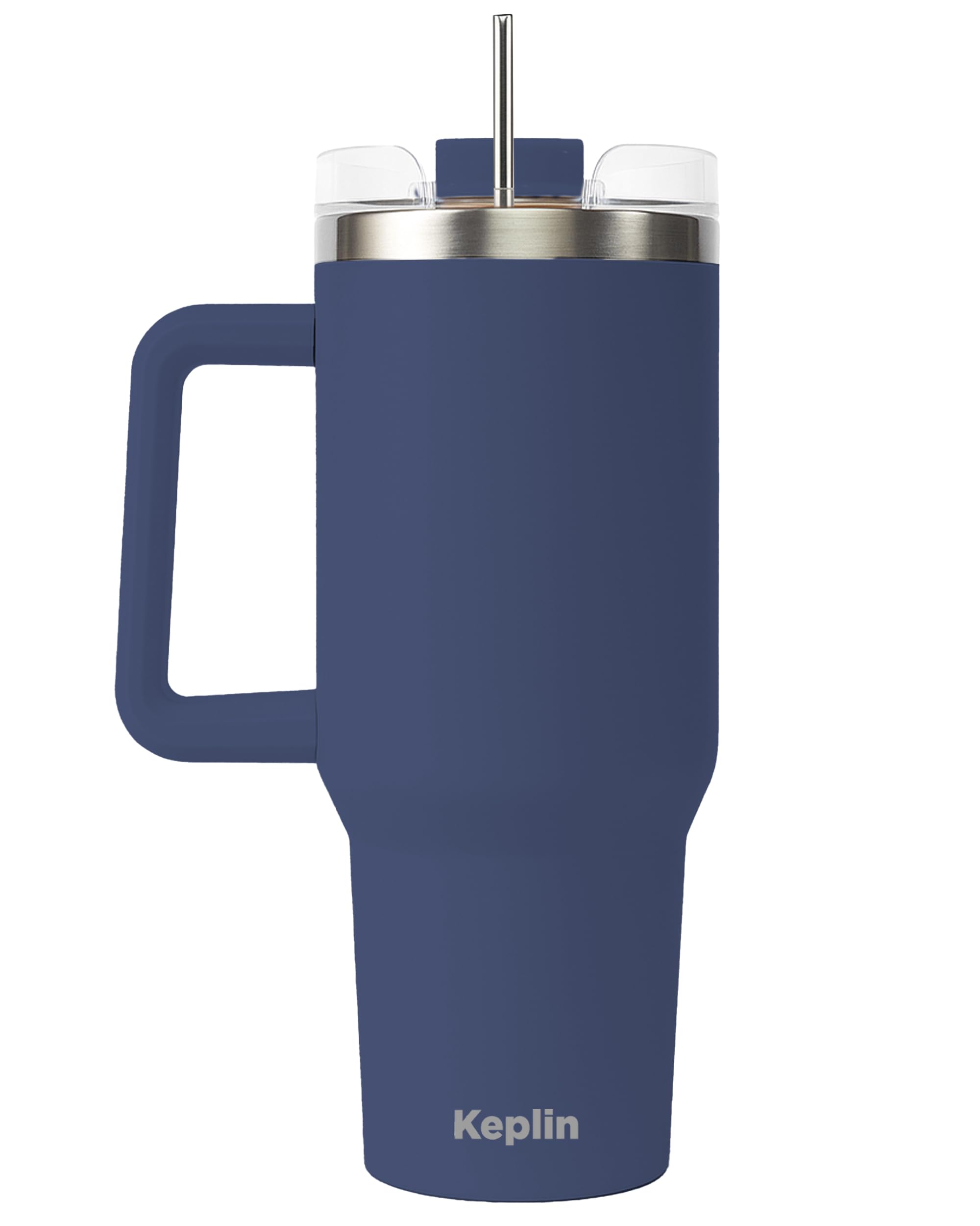 Keplin 40 oz / 1200 ml Insulated Travel Tumbler – Double Wall Stainless Steel Cup with Leak-Proof Lid, Thermal Flask Keeps Drinks Hot & Cold, Dishwasher Safe, Fits Car Cup Holders - Navy