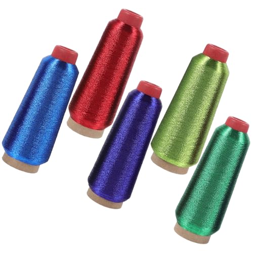 Fil à broder robuste BATHVEVE 5 rouleaux multicolores pour couture machine