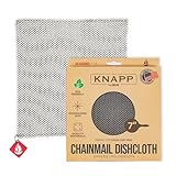 Knapp Made Chainmail Dishcloth 7βx5β - Replace Your Dirty Sponge - All Purpose Kitchenware, Pots & Pans Cleaner - Lasts a Lifetime