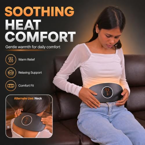 Image of Dealsure Belly Fat Burner Machine | Rechargeable Abdominal Massager Belt | Belly Fat Burner Belt With Heat & Vibration Modes | Waist Toning, Period Comfort, Portable Body Shaping Device
