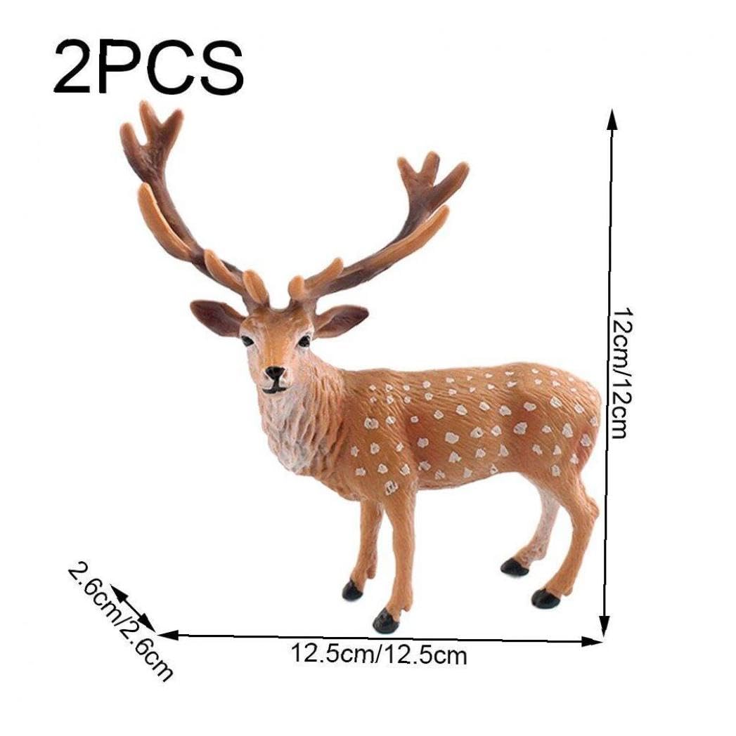 Amazon.co.jp: Toivexa エゾシカ 置物 森林 動物モデル フィギュア
