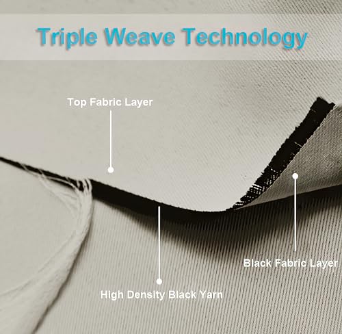 image for RYB HOME Outdoor Curtains for Patio Waterproof, Thermal Insulating Bla