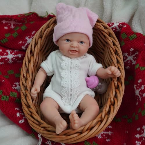 Muñeca bebé silicone mini de 7 pulgadas realista miniatura 3