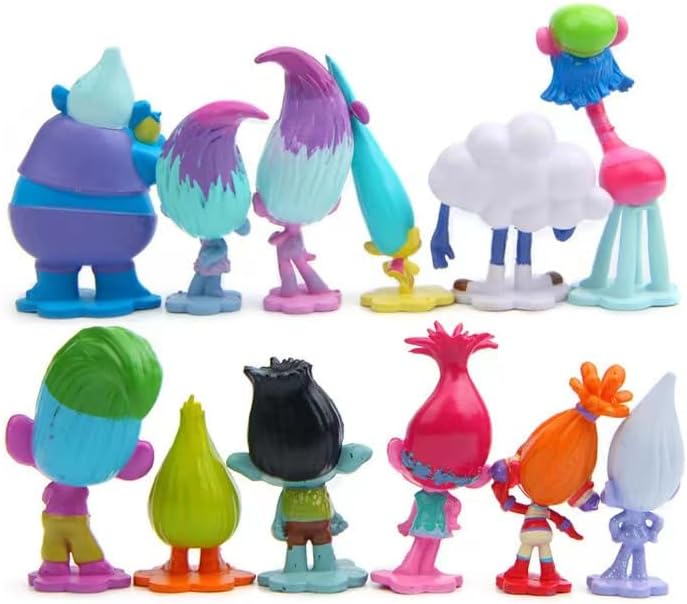 Miniatura 3 de 12 figuras de acción de Trolls para niños, suministros de fiesta de Trolls