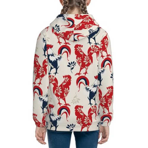 Roosters Kids Pullover Hoodies Boys Sweatshirts Girls Athletic Clothes with Pocket4