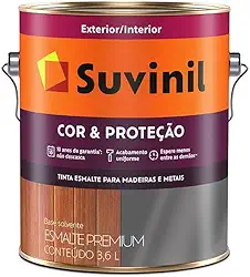 Tinta Esmalte Sintético Cor e Proteção Brilhante Para Madeira e Metal Branco 3,6 Litros - SUVINIL - Tinta Esmalte Sintético Cor e Proteção Brilhante Para Madeira e Metal Branco 3,6 Litros - SUVINIL
