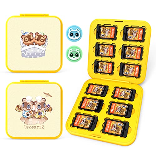 UFOPETIE Card Case for Nintendo Switch Game Card,Compatible with Nintendo Switch Case Animal Crossing Theme,Game Case for Animal Crossing Cards,for Switch Accessories-Thumb Grip 2PCS-Chef Bear