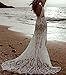 Ever Girl Women's Beach Wedding Dresses for Bride 2022 Vintage Lace Bohemian Bridal Gown Color US12