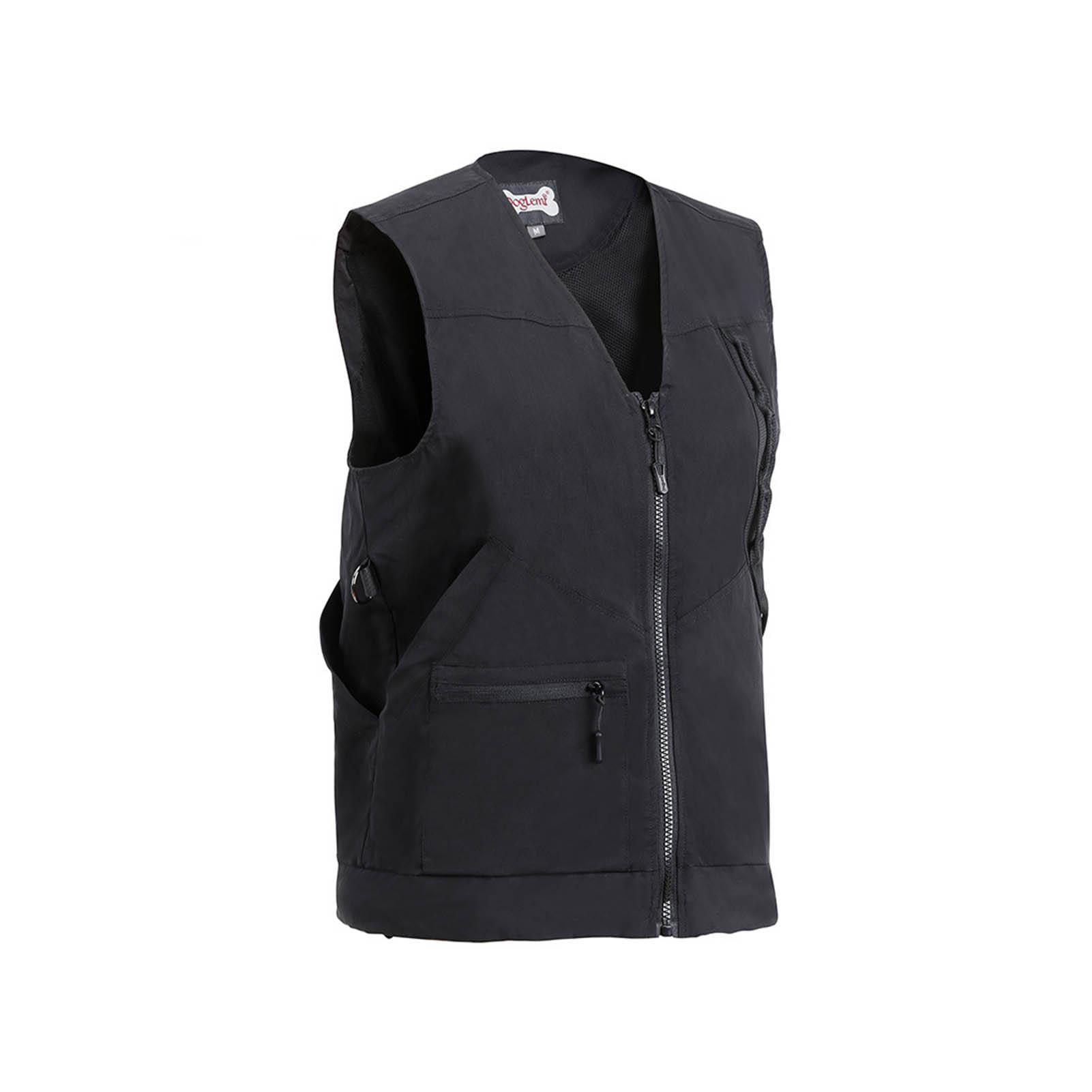 Gilet antivento da addestramento per cani, con tasche multiple, senza maniche, per viaggi, caccia, pesca