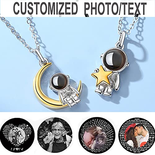 925 Sterling Silver Personalized Picture Matching Necklace for Couples,Custom Necklace Jewelry Relationship Couple Necklaces for Him and Her Customized Portrait Jewelry2