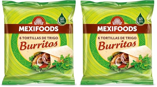 Mexifoods 6 TORTILLAS DE TRIGO Burrito, 370 g (Paquete de 2)