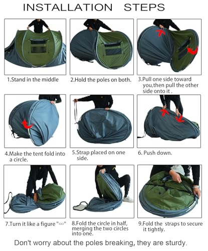Orrstar Pop Up Tents for Camping 2-4 Person Waterproof Easy Up Setup Camping Tent 2 Big Doors Instant Family Popup-4P-4ZB の商品画像 6