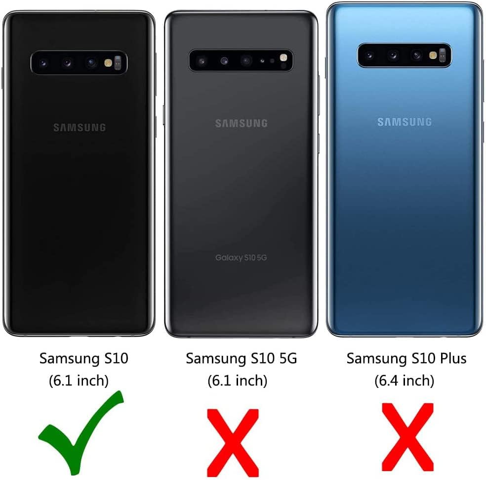 MONASAY Wallet Case for Galaxy S10, [Included Screen Protector][RFID Blocking] Flip Folio Leather Cell Phone Cover with Credit Card Holder for Samsung Galaxy S10 6.1 inch Black