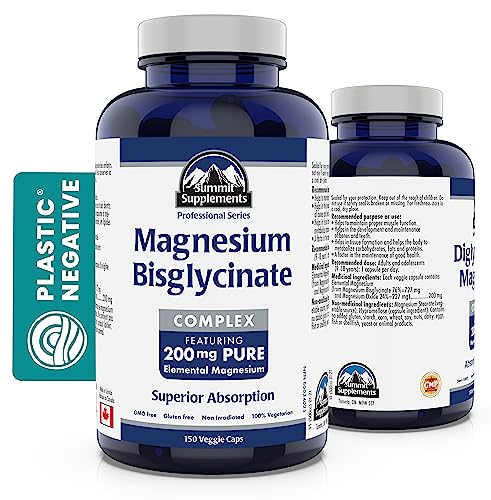 Proudly Canadian Magnesium Biglycinate 200mg 150 Capsules - Advanced Muscle Support Formula - Bisglycinate Blend for Men and Women's Vitality, Bone Strength, and Cardiovascular Wellness