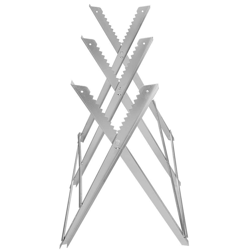 Chevalet de Scie pour Tronçonneuse - 3 Plis,Chevalet de sciage pliable 150 kg métal zingué jardin dents porte-bûches support de coupe tréteau de sciage tronçonneuse (84 * 80 * 80cm (trois colonnes))
