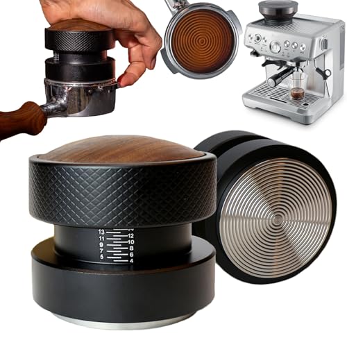Image of 53.3mm Espresso Tamper, Fits 53.3-54mm Portafilter Baskets, Compatible with Breville Portafilters, Spring Loaded Palm Tamper, Auto-leveling Spring-loaded Tamper, Stainless Steel Ripple Base