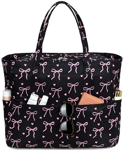Image of LEDAOU Large Beach Bag Women Waterproof Sandproof Zipper Beach Tote Pool Bag for Swim Gym Grocery Travel with Wet Pocket