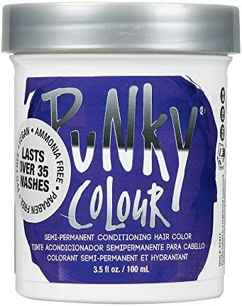 Punky Violet Semi Permanent Conditioning Hair Color, Non-Damaging Hair Dye, Vegan, PPD and Paraben Free, Transforms to Vibrant Hair Color, Easy To Use and Apply Hair Tint, lasts up to 35 washes, 3.5oz