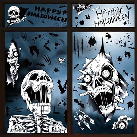 98pcs Double Sided Halloween Window Stickers Cover