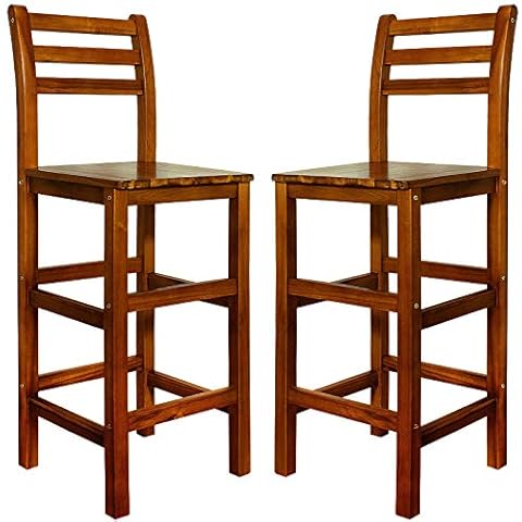 Set de 2 Taburetes de Bar Altos con Respaldo Cover