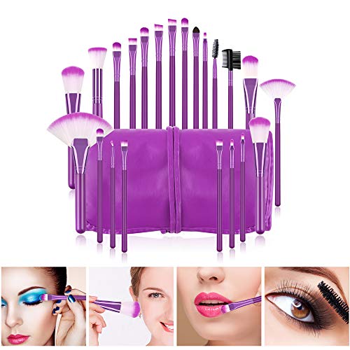 Makeup Brushes Set, Beautiful Purple Make Up Brushes Essential Beauty Tool Kits for Face Powder Cream Liquid Cosmetics Eyeshadow Blending